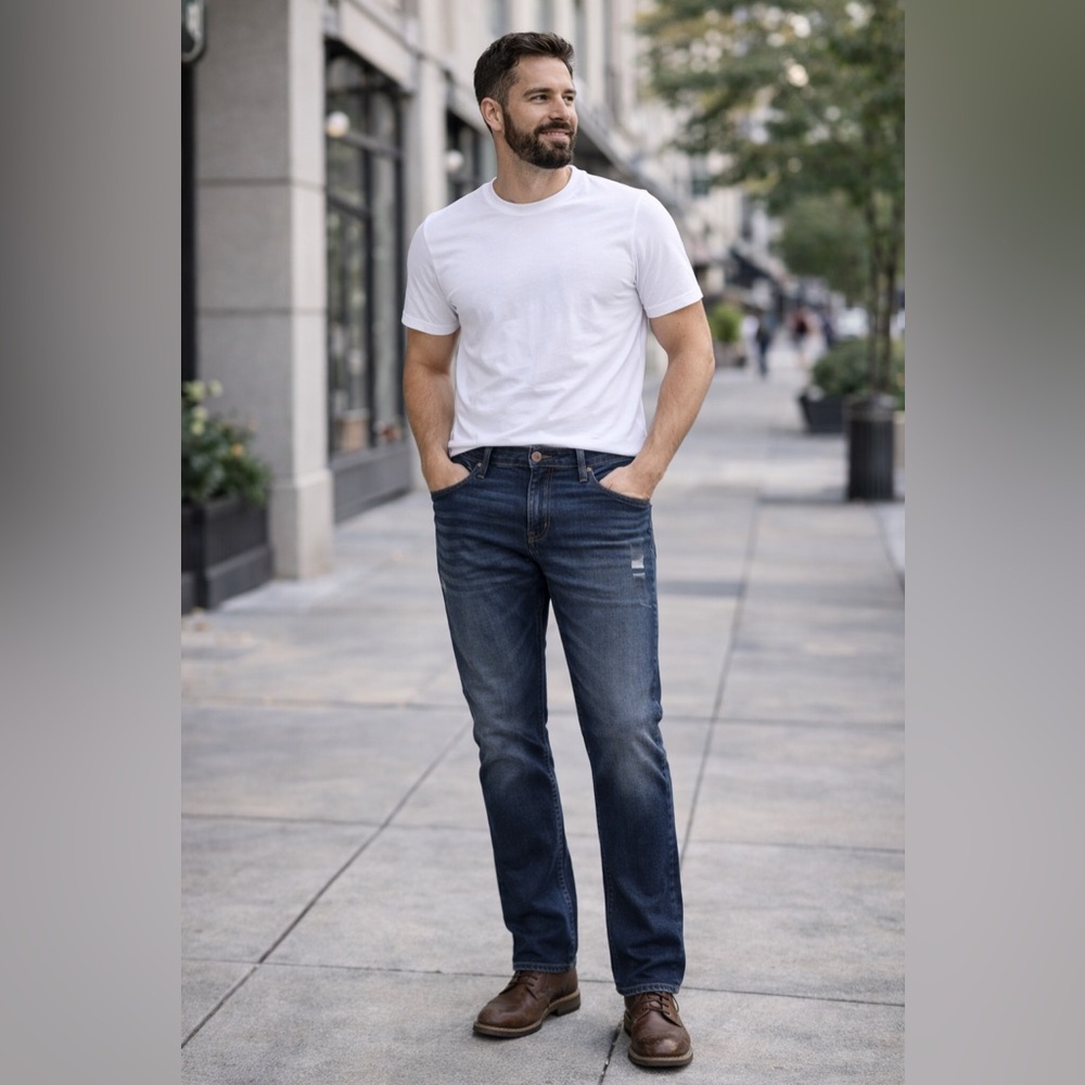 NWT American Eagle Outfitters Dark Blue Straight Jeans. 31X30